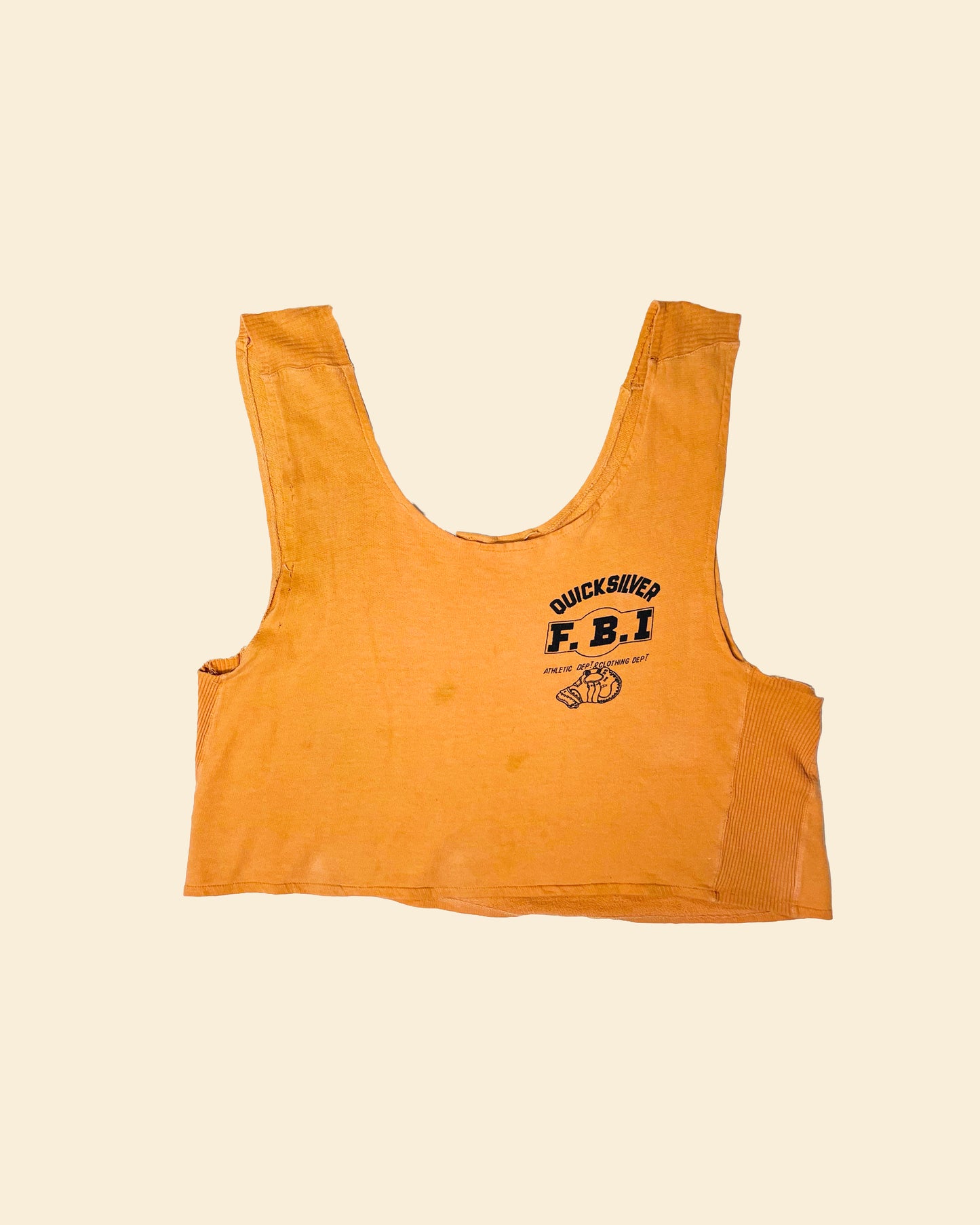 Vintage 70’s ‘Quicksilver F.B.I. Athletic Dept’ True Vintage Tank - Orange