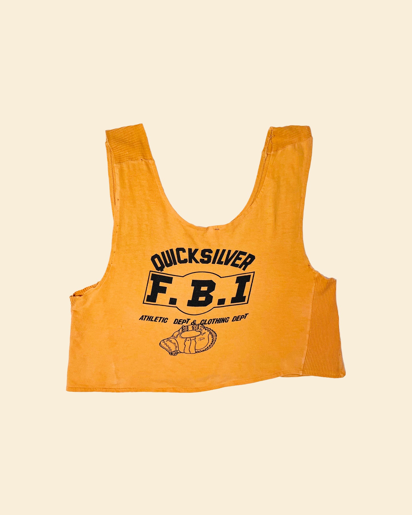 Vintage 70’s ‘Quicksilver F.B.I. Athletic Dept’ True Vintage Tank - Orange