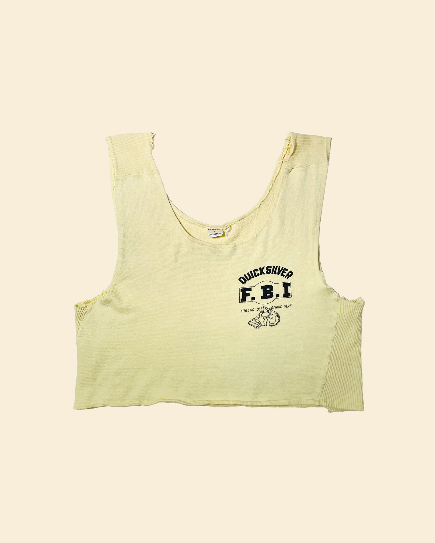 Vintage 70’s ‘Quicksilver F.B.I. Athletic Dept’ True Vintage Tank - Yellow