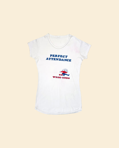 Vintage 70’s ‘Perfect Attendance On Weekends’ True Vintage Tshirt