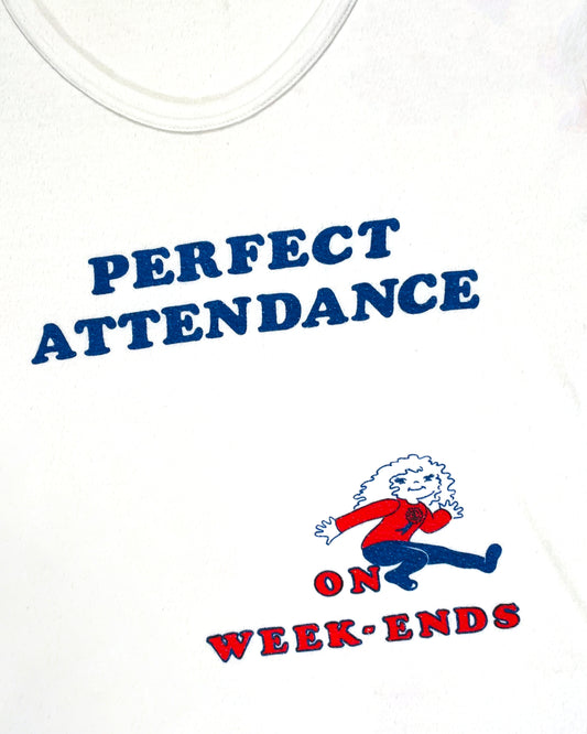 Vintage 70’s ‘Perfect Attendance On Weekends’ True Vintage Tshirt